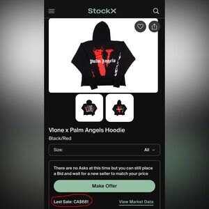 VLONE Black and Red Graphic Hoodie